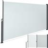 tectake® Tenda Laterale Avvolgibile, Estensibile, 300 x 180 cm, Paravento da Esterno, Tenda Parasole Esterno, in Acciaio, per Giardino, Balcone e Terrazza, Frangivista Frangivento da Esterno - Grigio