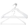 MAWA Bodyform LS - Grucce a spalla larga, con barra per pantaloni, adatte per giacche, cappotti e completi, 10 pezzi, gancio girevole a 360°, con rivestimento antiscivolo non inquinante, 42 cm, Bianco