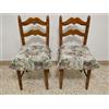 Corredocasa Set 2 Cuscini per Sedie con Volant in Tessuto Gobelin, Made in Italy - Coppia di Cuscini Coprisedia Imbottiti per Cucina e Sala da Pranzo - Coprisedie Eleganti Shabby Chic con Lacci (Set da 2 Pezzi)