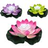 Kouamor 3 luci galleggianti per piscina, 18 cm, 3 colori LED, luci a loto galleggianti, luci solari per laghetto, lampada a fiore di loto galleggiante per stagno, lampada a LED realistica per giardino