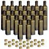 gouveo Set da 24 bottiglie in vetro Maraska (0,25 l) con tappo a vite oro bottiglie quadrate verde scuro per olio aceto liquore sciroppo succo PP 31,5 (PC-24)