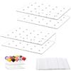 HMCEY 2 Pezzi Porta Lecca Lecca In Acrylic con 200 Bastoncini di Carta,Supporto Lollipop 20 Fori,HMCEY Supporto per Cake Pops,Lollipop Holder Trasparenti,Supportos Leccas Pop per Matrimoni,Compleanni,Feste