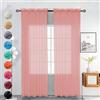 Youleyar 2 Set Tende Trasparenti in Voile di Poliestere con Tasche per Bastoni, Tende Trasparenti per Soggiorno, Decorazione per Camera da Letto, L140 x A245 cm, Rosso