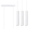 FOSKE Vela Line - Lampadario 3 Luci Bianco in Alluminio, GU10 Max 10W, Design Scandinavo, Lampada a Sospensione Tripla per Soggiorno e Cucina