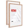 HIMEETIME® 2x Cornice Foto in Legno Quercia 50x70 cm，Passepartout 40x50cm,Cornice 50x70 con Vetro artificiale infrangibile- Cornice per Grande Quadro,Poster-Solo esposizione da parete