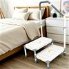 LITTNEO Sgabello Gradino con Pedata 55 cm - Braccioli regolabili in altezza,portata 225 kg,strisce luminescenti e antiscivolo -Ideale per letti alti,camper,cucina,bagno e anziani (Bianco gesso)