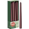 Bolsius Candele affusolate - Rosso Scuro - Confezione da 8 - 24,5 cm - Durata di 7 ore - Non profumate - Cera vegana naturale - Senza olio di palma