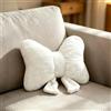 Qnbonrich Cuscino con fiocco, decorazione 3D con fiocco, morbido cuscino in peluche per divano e divano, cuscino con fiocco, ideale per soggiorno, camera da letto, cameretta dei bambini, 30 cm (bianco