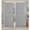 Home Tresor - Coppia Tende a Vetro per Interni Tendine Foglie Ricamate Finestra e Porta con Passante Superiore e Orlo Cucina Soggiorno Cinzia B1-2 Pannelli 60 x 240 cm. Grigio