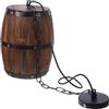 Cabilock Lampadario Sospeso a Forma di Botte E27 in Legno Coffee | Stile Vintage Industriale Rustico, per Ristorante e Bar, Bulbo Sostituibile e Bassa Manutenzione