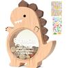 Summidate Salvadanaio in legno a forma di dinosauro per bambini, personalizzabile con nome, per ragazzi e ragazze, in legno infrangibile, regalo personalizzato per compleanno e decorazione della