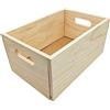Acan Scatola portaoggetti in legno con maniglie, scatola rettangolare decorativa, per conservare documenti, giocattoli, attrezzi, cibo, opa, 14 x 30 x 20 cm