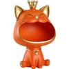 Moaobooh Statua di Gatto Fortunato, Decorazione per Casa e Ingresso, con Gatto e Chiavi, Scatola per Piccoli Oggetti (Arancione)
