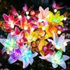 VEEKAY Luci Solari da Giardino,4 Pezzi 32 LED Luce Solare Esterno, Luce Solare LED Esterno,IP65 Impermeabile Lampade Solari da Giardino,con Luce Colorata per Patio,Prato