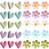 Rainway 30 calamite da frigorifero 3D a forma di cuore e fiori, simpatiche calamite colorate, forti, decorative, per lavagna magnetica, calendario, per cucina, ufficio, casa