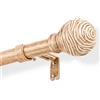 DEFYNEE Bastone per tenda effetto legno, estensibile, 76-305 cm - 25 mm, anima in metallo con venature del legno, increspature d'acqua, asta estensibile per finestre/porte, marrone