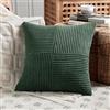 FDTERN Federe Cuscini Verde Scuro 50x50 per Divano in Velluto a Coste Moderno Morbido Motivo a Croce Decorativa Copricuscini con Cerniera Invisibile per Divano Camera da Letto
