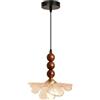JOJOM Lampada a sospensione in vetro Retrò E27 Stile francese Lampadario in Vetro a Fiori Creativi Regolabile in altezza Decorazione degli interni Soggiorno Camera da letto Ristorante(A1)