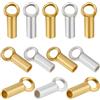 Beebeecraft 20 Pezzi di Terminali per Cordoni in Argento Sterling Placcato Oro 18K Punte per estremità di Corde con Anello Tappi per Cordoni in Pelle Incollati Terminali per La Creazione di Gioielli