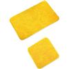 WohnDirect Tappeti Bagno Giallo Set 2 - Due tappetini da Bagno 45x45 + 50x80cm - Antiscivolo + Lavabile - tappeti Bagno 2 Pezzi