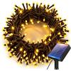 bitjam 6M 60 LED Catena Luminosa Esterno Solare, IP65 Impermeabile Luci Solari Esterno, 8 Modalità Lucine Natale Esterne Energia Solari Decorazioni per Giardino Albero Balcone, Bianco Caldo