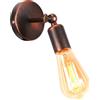 iDEGU Lampada da Parete Vintage Industriale Lampada a Muro in Metallo Applique da Parete Orientabile di 180° E27 Illuminazione da Parete Interni per Camera da Letto Corridoio Soggiorno (Ruggine Rame)