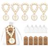 CHENNAN 6 pezzi Croce di legno Rosario cattolico con borsa di filo Regali, Mini Rosari Classici e Sacchetti in Rete Perline in Legno Lunghe per donne, uomini, battesimo, prima comunione, cresima (A)