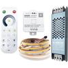 Vrabocry 5M 24V WS2811 COB flusso d'acqua flusso bianco naturale gara di cavalli indirizzo LED strip luci 360LED/M nastro flessibile con controller SP636E RB1 4Zone Remote 24V 100W alimentazione