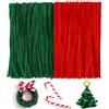 G2PLUS 200PCS Scovolini Decorativi Scovolini Ciniglia Steli di Ciniglia Scovolini Decorativi per Bambini Scovolini Colorati per Lavoretti,Bricolage e Decorazione（Rosso+Verde Scuro）
