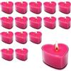 Paluplus Set 16 Candele Profumate a Forma di Cuore Fucsia, Misura 4x4x2 cm, Illuminazione Romantica per Occasioni Speciali, Tealight per San Valentino, Anniversario, 2CF x 8 Pezzi -232M