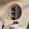 EMKE Specchio Bagno con Luce Rotondo - Diametro di 50 cm - Specchio LED bagno dimmerabile con 3 colori di illuminazione, funzione di memoria, interruttore touch,Specchio da Bagno
