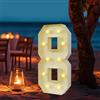 FUROMG Lampada a LED con numeri illuminati, numeri 0, 1, 2, 3, 4, 5, 6, 7, 8, 9, grande numero con lampadine, 100 cm, luce bianca calda, decorazione a LED per feste di compleanno, feste, decorazione