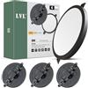 LVL Faretto da incasso a LED, piatto, 230 V, 8 W, non dimmerabile, 3000 K/4000 K/6000 K, diametro foro 50-110 mm, per bagno, cucina (nero, 4 pezzi)