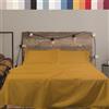 Cassera Casa - Lenzuola Completo Letto, Percalle Puro Cotone 200TC, Facile Stiro, 18 Colori Tinta Unita, Made in Italy, Lenzuolo Sopra,Lenzuolo Sotto, Federe (Piazza e Mezza, Giallo Oro)