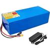 HJGHY ,48v 20ah,B, Pacco batterie al Litio 48V 20Ah 13S5P, Pacco batterie al Litio Ricaricabili da 48V per Moto, Go-Kart, Scooter con Caricabatterie da 54,6V 2A