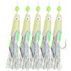 Nexbrill Set di 5 esche da pesca in filo di acciaio al carbonio con ganci luminosi, per pesca in mare profondo, spigola, merluzzo (4#)