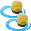 Housoutil Kit 2 Set Pompa Pedale Manuale per Gonfiabili con 4 Tappi e 2 Rimuovi Tappi, Compatibile con Palle Sportive e Giocattoli da Spiaggia, Plastico Giallo per Uso Outdoor e Campeggio