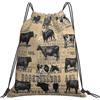 Generic Personalizzato Coulisse Borsa da Palestra 1896 Cows Study On Lancaster County Borsa Palestra Scuola Unisex Zaino Scuola per Uomo Festival Nuoto 36X42Cm