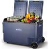 AAOBOSI Frigo Portatile 95L, Frigorifero Auto 12V 220V, Fino a -20°C con Controllo App, Ruote e Maniglia Integrate, IPX4 Impermeabile per Auto, Camion, Camper, Barca, Campeggio, Viaggi,Casa