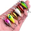 Generic XILILHC Esche Miste Minnow Popper Matita Crankbait Set di Esche da Pesca Swimbait Esche Finte Pesca Attrezzi da Pesca Carpa Esca Dura Artificiale(6pcs-4.4cm-3g)