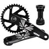 LHHL MTB Guarniture 175mm Integrate Cave Singola Rotonda Braccio Pedivella 30/32/34/36/38T Guarnitura Mountain Bike con BB(36T)