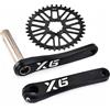 LHHL Mountain Bike Integrate Cave Guarnitura 175mm MTB Lega di Alluminio Guarnitura 32/34/36/38/40/42/44/46/48T Stretta Larga Corona Set di Pedivelle(38T)