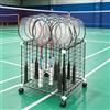 DAJIAYIQI Organizer Multifunzione per Attrezzatura Sportiva, Robusto Rack per Racchette da Tennis con Ruote bloccabili a 360°, Supporto autoportante per Racchette da Badminton(White,135 x 45 x 55cm)
