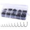 APGLSXY 100/500pcs Acciaio Spinato Amo Da Pesca In Linea Singolo Gancio Occhio Pesce di Mare per Acqua Salata Acqua Dolce Pesca Acciaio Spinato Carpa Attrezzatura Accessori Acqua Salata