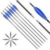 ACCMOS 6 Pezzi Blu Navetta Piuma di Tacchino Frecce da Caccia ID 6,2 mm Spine 250 300 340 400 500 600 700 800 Freccia in Carbonio per Archi Ricurvi Compound Tiro con L'Arco (30inch, Spine 800)