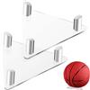 Ciieeo 2 Pezzi Supporto per Pallone da Calcio in Acrilico Trasparente Triangolare, Espositore Elegante e Facile da Pulire per Basket e Rugby, per Mostrare Palloni Sportivi