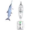Generico Glowing Squid Hook - Umbrella Shaped Fishing Lure, Underwater Attractant Jig | Octopus Cuttlefish Sleeve Fish Catcher Rig, Radiant Deep Sea Night Boat Shore Reef Bait for Fresh Saltwater Angling