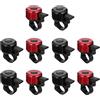 FELTECHELECTR Campanelli per Bici Suono Chiaro e Forte, Design Compatto 10 Pezzi in Lega di Alluminio Nero per Manubrio Mountain Bike e Bici da Strada