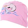 NULYLU Cuffia da Nuoto per Protezione Chioma e Design Cartone Animato Adorabile, per Festa Estiva e Piscina, Materiale Pu Antiscivolo Rosa