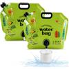 dellyy 2 Pezzi Pieghevole Tanica Acqua, Taniche Acqua con Rubinetto,8L, Potabile Contenitore dell'Acqua, Tanica, Riutilizzabile Borsa dell'Acqua per Barbecue Escursioni Campeggio Picnic Esterni